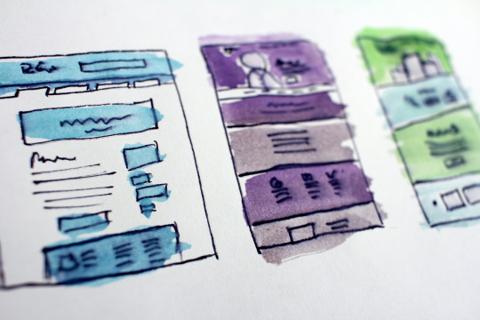 croquis de site web sur papier